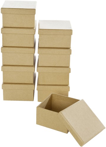 Doos karton Folia mini 7,5x7,5x4,5cm 10 stuks kraft-2