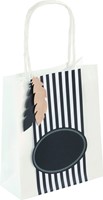 Papieren zakjes met handvat 110g/m² 18x21x8cm kraft wit set à 20 stuks-2