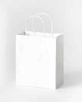 Papieren zakjes met handvat 110g/m² 18x21x8cm kraft wit set à 20 stuks-2