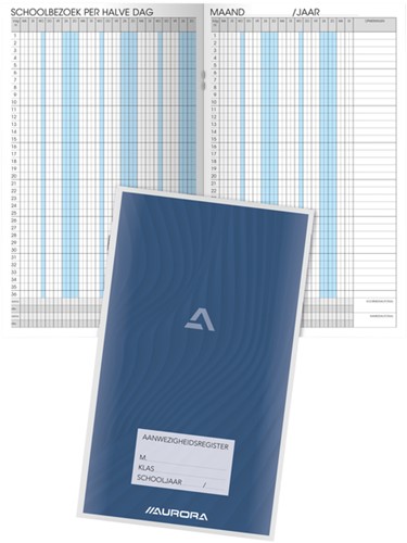Aanwezigheidsregister Aurora 155x260mm 28blz Nederlandstalig