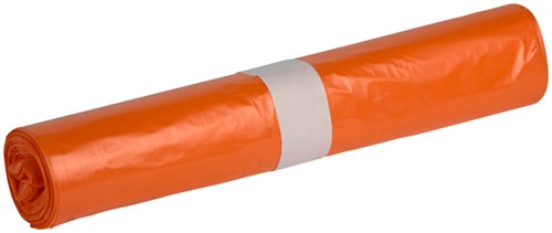 Afvalzak Powersterko HDPE T23 58x100cm 70L oranje rol/20