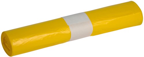 Afvalzak Powersterko HDPE T25 70x110cm 120L geel rol/20
