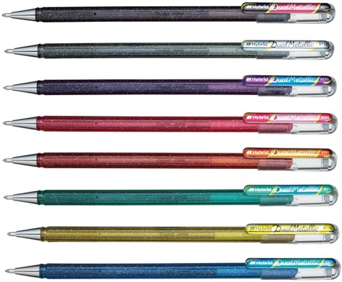 Gelschrijver Pentel K110 0,5mm assorti etui/8-2