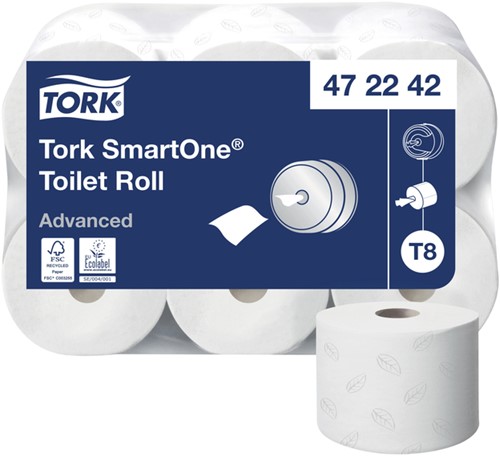 Toiletpapier Tork T8 472242 Advanced 2laags 1150vel 6rollen wit