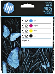 Inktcartridge HP 6ZC74AE (912) zwart + 3 kleuren
