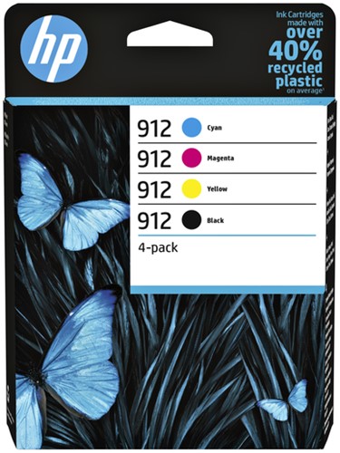 Inktcartridge HP 6ZC74AE (912) zwart + 3 kleuren