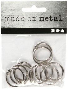 Boekbindersring Creotime 19mm zilver pk/10