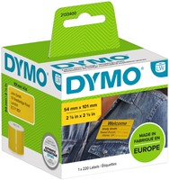 Etiket Dymo  54x101mm Badge 2133400 zwart/geel rol/220