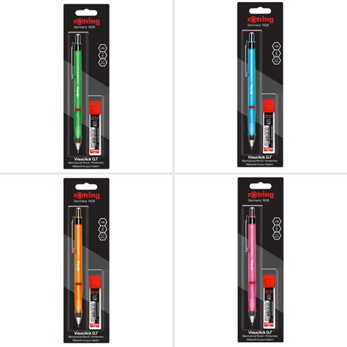 Vulpotlood rOtring Visuclick 2B 0.7mm doos à 12 stuks assorti