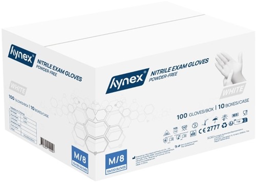 Handschoen Hynex nitril M wit 3.5g 100 stuks-3