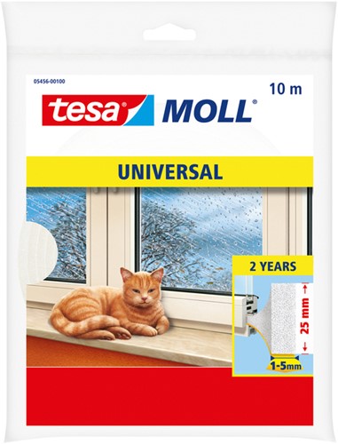 Tochtstrip Tesa Moll 05456 universeel 25mmx10m wit