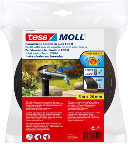 Buisisolatie Tesa Moll 05443 20mmx5m zwart