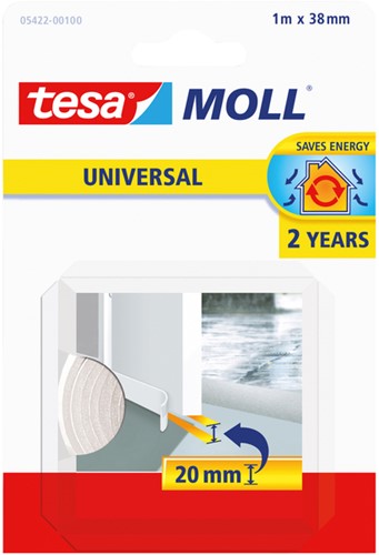 Tochtstrip Tesa Moll 05422 dorpelstrip 38mmx1m wit