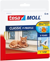 Tochtstrip Tesa Moll 05390 P profiel 9mmx6m wit