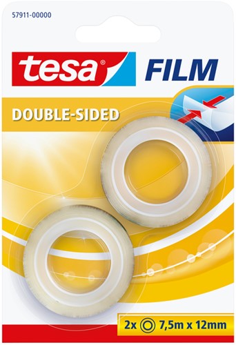 Plakband Tesa 57911 dubbelzijdig 12mmx7,5m pk/2