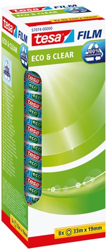 Plakband Tesa 57074 eco&clear 19mmx33m pk/8