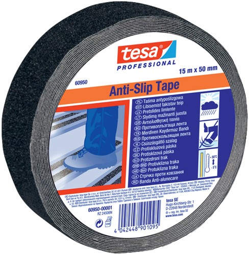 Antisliptape Tesa 60950 15mmx50m zwart