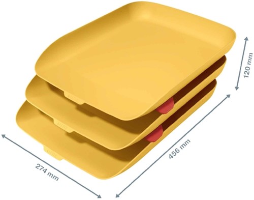 Brievenbak Leitz Cosy 3 stuks geel-2