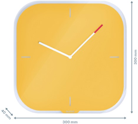 Wandklok Leitz cosy glas geel-3