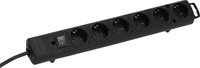 Stekkerdoos Brennenstuhl Comfort Plus 6-voudig incl. platte stekker 200cm zwart-1