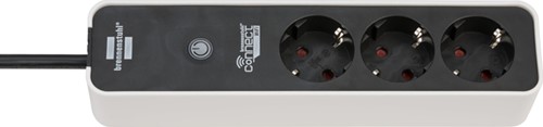 Stekkerdoos Brennenstuhl WIFI Connect 3-voudig 150cm zwart wit