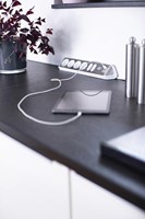Tafelcontactdoos Brennenstuhl Estilo 6-voudig incl. 2 USB 200cm wit zilver-5