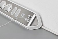 Tafelcontactdoos Brennenstuhl Estilo 6-voudig incl. 2 USB 200cm wit zilver-1