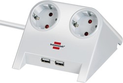 Stekkerdoos Brennenstuhl bureau 2-voudig incl. 2 USB 180cm wit