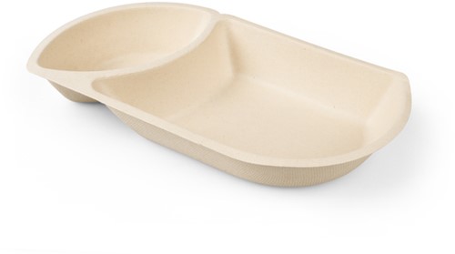Snackbakje IEZZY A20 suikerriet PFAS-vrij 50 stuks 22.4 x 12.4 x 3.6 cm