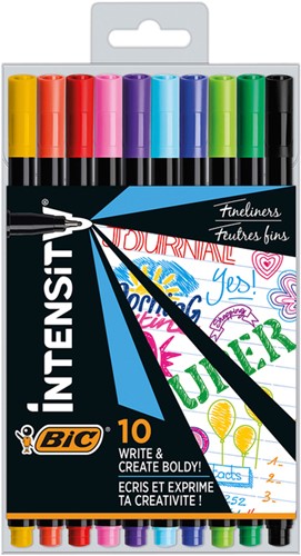 Fineliner Bic Intensity 0,4mm etui à 10 kleuren