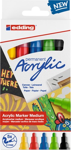 Acrylmarker edding e-5100 medium pastel kleur pk/5