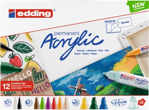 Acrylmarker edding starterskit klein Scandinavisch pk/8