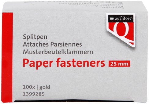 Splitpen Quantore 25mm goud 100 stuks