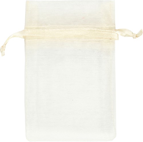 Organza zakjes Creotime 7x10cm off-white-2