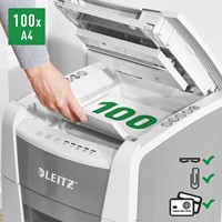 Papiervernietiger Leitz IQ Auto+ Small Office 100 P4 snippers 4x28mm-2
