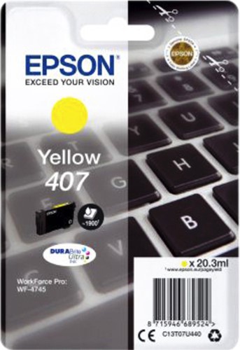 Inkcartridge Epson T07U440 407 geel