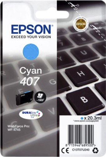 Inkcartridge Epson T07U240 407 cyaan