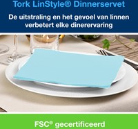 Servetten Tork 478880 LinStyle Dinner 39x39cm blauw 50st-2