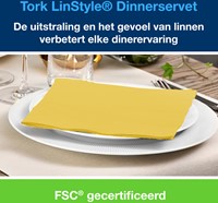 Servetten Tork 478859 LinStyle Dinner 39x39cm mosterd 50st-2