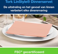 Servetten Tork 478881 LinStyle Dinner 39x39cm koraal 50st-2
