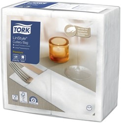 Servetten Tork 509600 LinStyle Pochette 19.5x9.8cm wit 50st