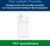 Servetten Tork 509600 LinStyle Pochette 19.5x9.8cm wit 50st-2