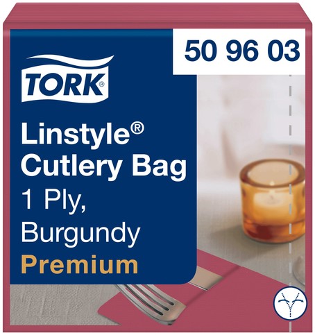 Servetten Tork 509603 LinStyle Pochette donkerrood burgundy 19.5x9.8cm  50st