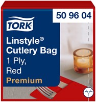 Servetten Tork 509604 LinStyle Pochette 19.5x9.8cm rood 50st