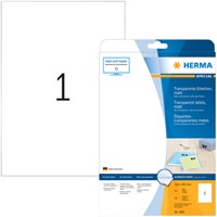 Etiket A4 210x297mm Herma 4585 mat transparant pak/10-2