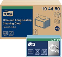 Reinigingsdoek Tork W8 194450 gevouwen blauw 40vel-2