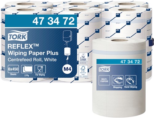 Poetsrol Tork Reflex 473472 Plus 2 laags wit