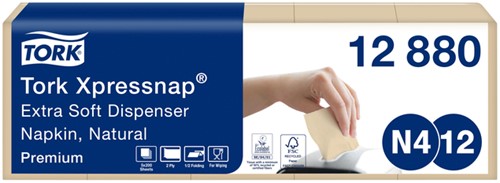 Servet Tork Xpressnap extra zacht 21.3×16.5 naturel 1000st
