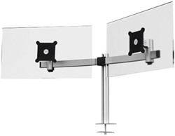 Monitorarm Durable voor 2 schermen, bureaubevestiging met bladdoorvoer