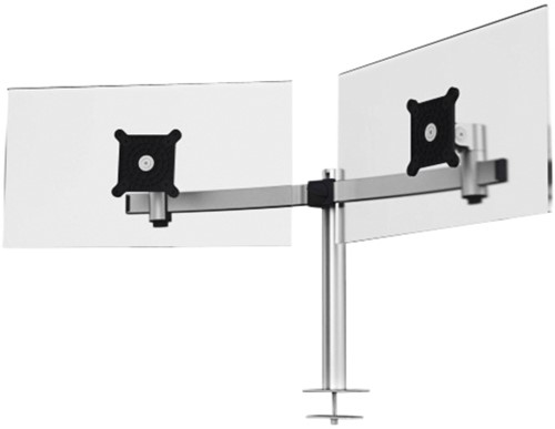 Monitorarm Durable voor 2 schermen, bureaubevestiging met bladdoorvoer